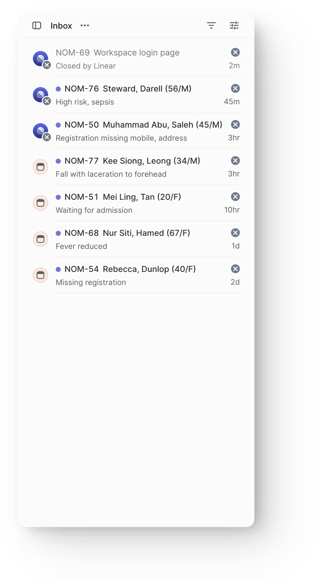 Nomdoc Inbox